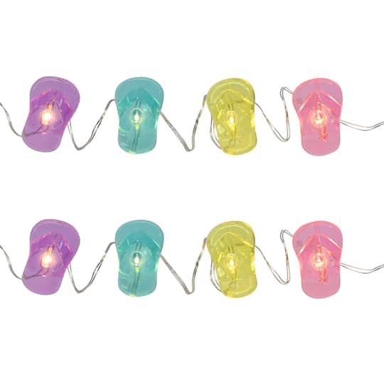 18ct. Solid Flip Flops Icon LED String Lights by Ashland®